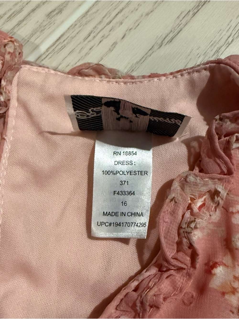 Rare Editions‎ Pink Floral Dress Girls 16 Ruffle Tiered Chiffon Necklace NWT - Picture 12 of 16
